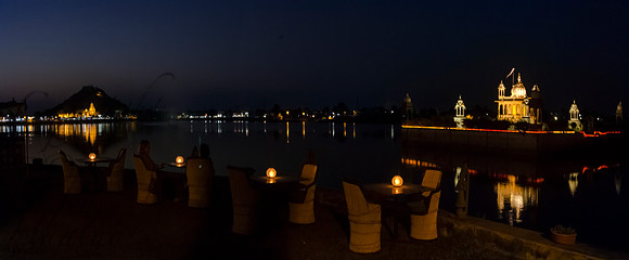 Udai Bilas terrace at night